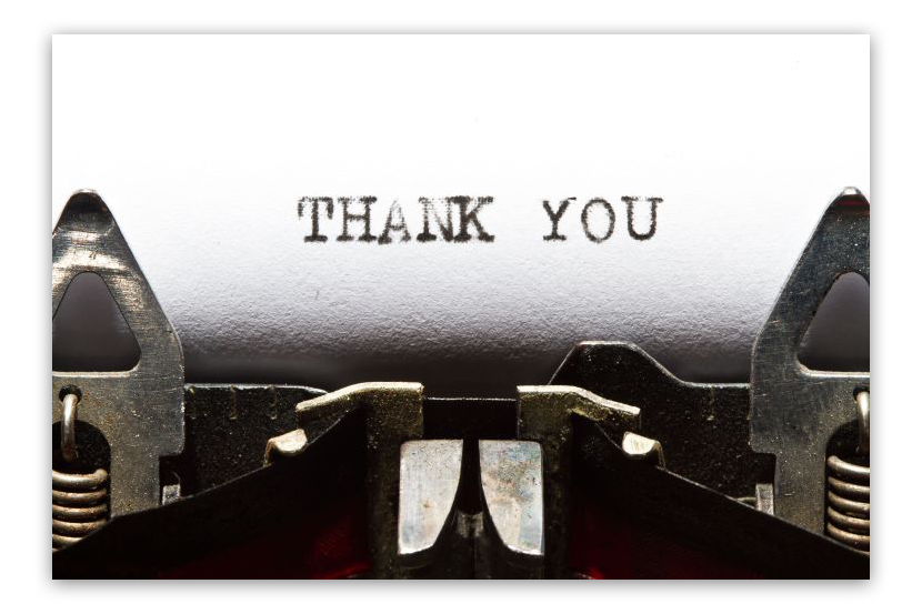 thank you on a typewriter